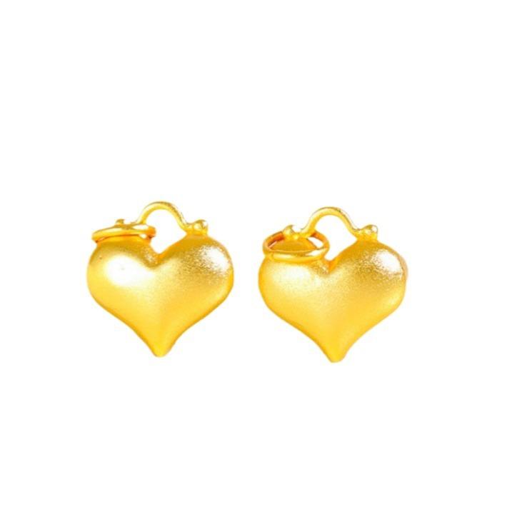 Gold Shop Sweet Ancient Method Sand Gold Heart Pendant(L011) 24K Gold-Filled Heart Necklace Pendant DIY Accessories Wholesale Gold Filled Heart-Shaped Charm
