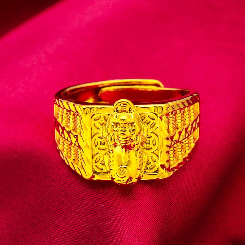 money attraction ring Gold Filled Men's Domineering Coin Pixiu Ring 24K Pixiu Design Copper Material for Live Streaming & Dropshipping Jewelry L105 daily gift birthday gift unique design