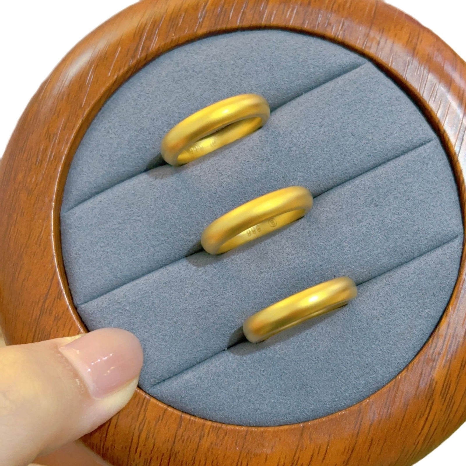 Gold Filled Premium Pearl Nickel Ancient Method Plain Ring Gold Store Same Style Plain Band Ring Imitation Gold High-Quality Texture Direct Supply