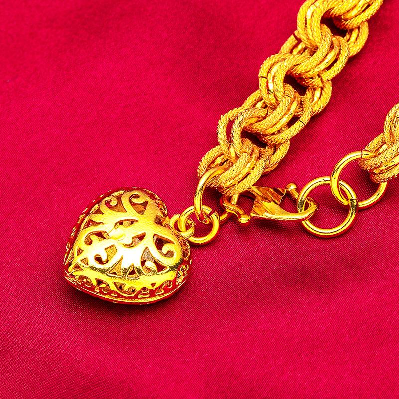 Gold Filled Women's Heart Bracelet Female Large Heart Bracelet Wholesale Heart Bracelet for Men Unique Design Daily Gift (L129)