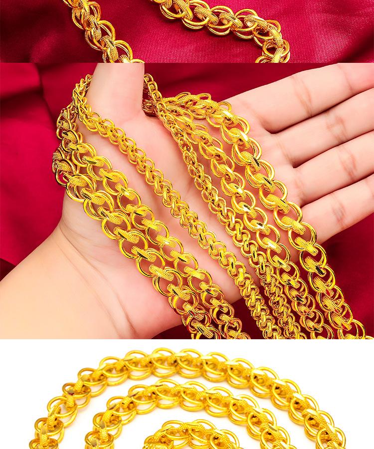 Gold Filled Men's Necklace Thai Chain Ethnic Style Brass Gold-filled Jewelry 12mm bold  necklace men hiphop jewelry (L125) unique design