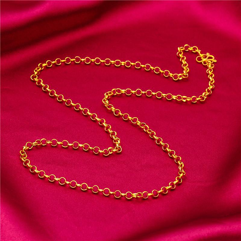 Gold Filled Wide Edge 60cm Long Necklace Boss Braided Caterpillar Necklace Wholesale Jewelry