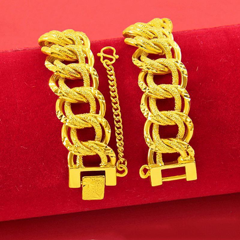Gold-Plated Men's 15MM Wide Super Dominant Watch Chain & Bracelet Vietnam Gold-Plated Wealth Jewelry for Fashion OL Style