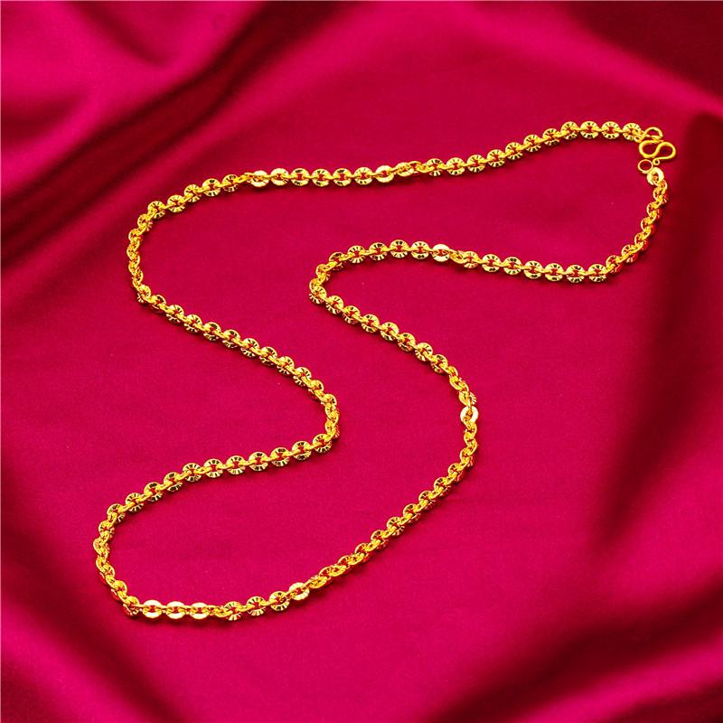 Gold Filled Wide Edge 60cm Long Necklace Boss Braided Caterpillar Necklace Wholesale Jewelry