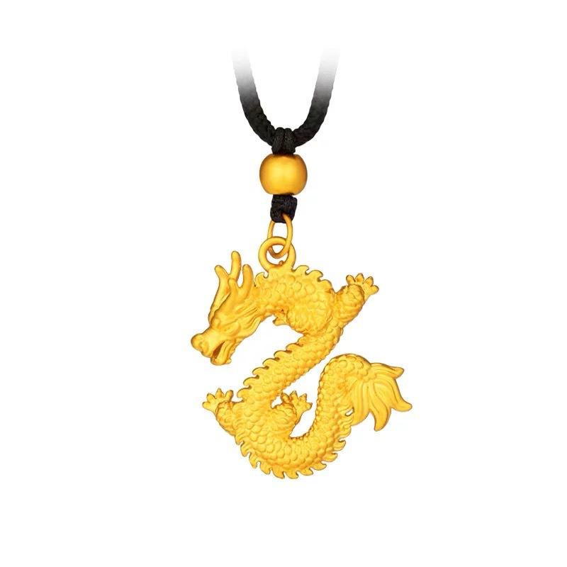 Herencia Jewelry New Vietnamese Sand Gold Flying Dragon Pendant(L075) Zodiac Dragon Necklace for Men and Women High-end Ethnic Jewelry Wholesale Initial Pendant Necklace