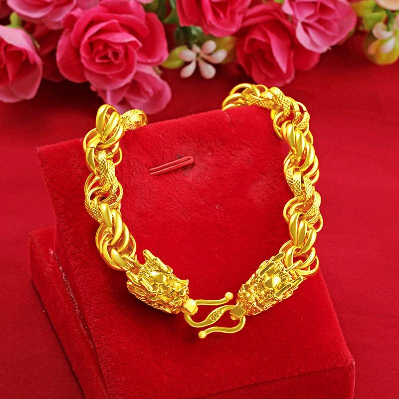 Gold Filled Braided Faucet Necklace for Men Bold Imitation Gold New Vietnamese Sand Gold Necklace Popular E-commerce Item for Men and Women