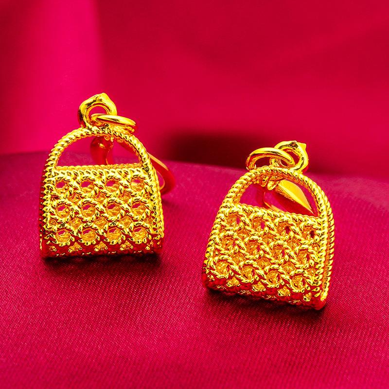 Gold Filled Women's Fashion Earrings(L088) Bag Earrings Gold Filled Jewelry Coin Earrings Original Design Versatile Accessories for Various Settings