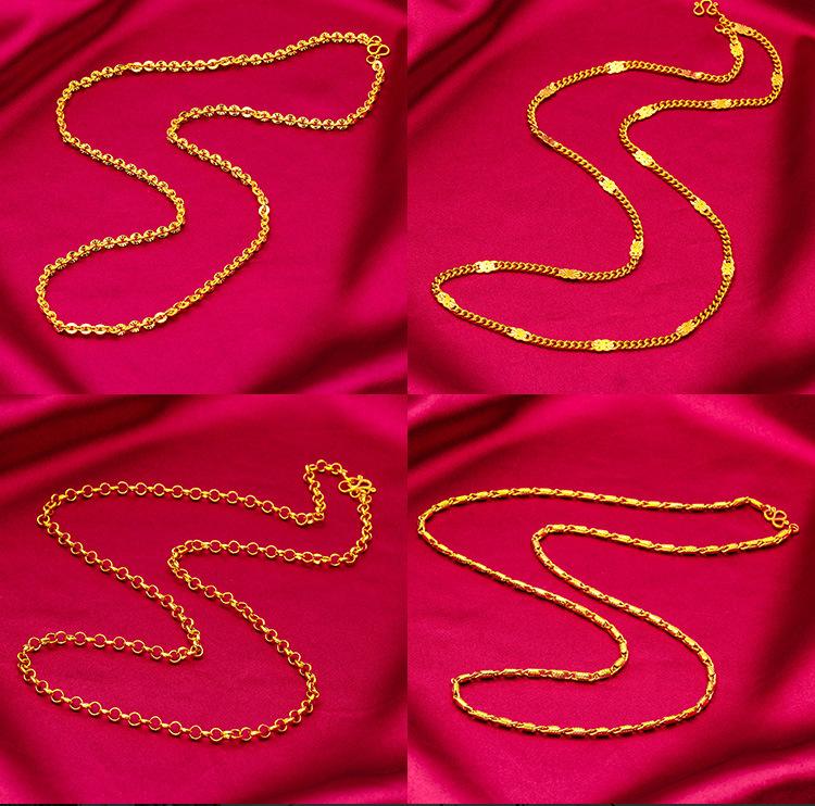 Gold Filled Wide Edge 60cm Long Necklace Boss Braided Caterpillar Necklace Wholesale Jewelry