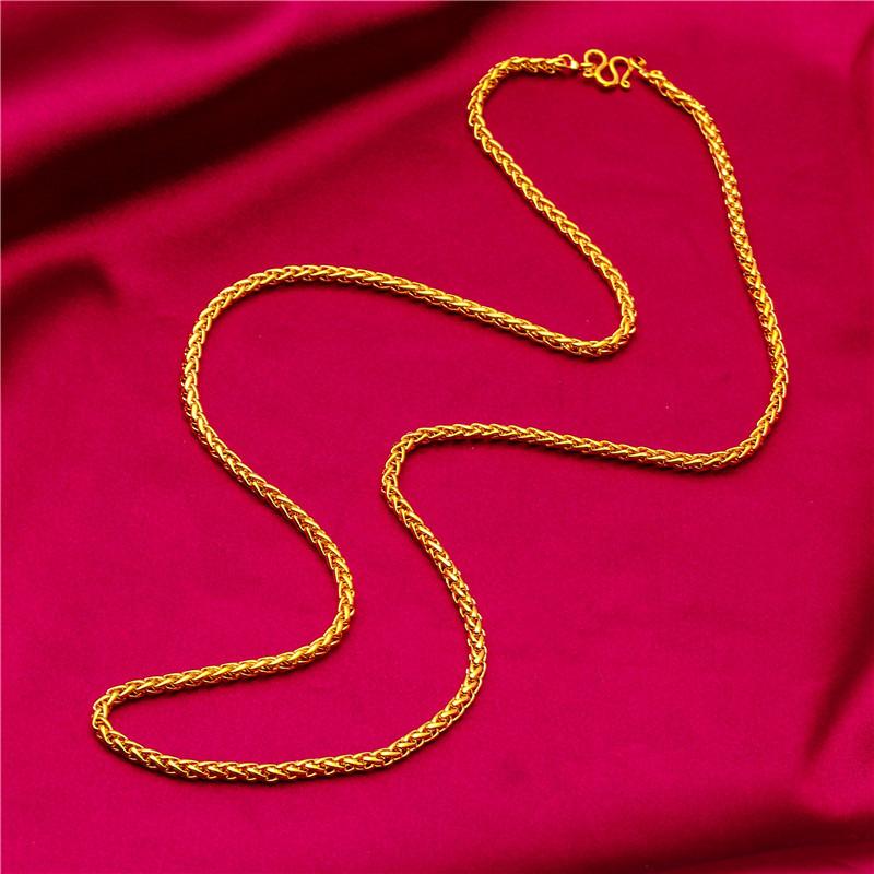 Gold Filled Wide Edge 60cm Long Necklace Boss Braided Caterpillar Necklace Wholesale Jewelry
