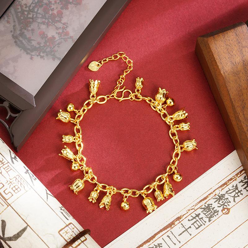 Lily of the Valley Women's Bracelet (L046)High-End Versatile Niche 24K gold filled Long-Lasting Wholesale Girly Jewelry Classic Design for Women van cleef  bracelet  jewelry