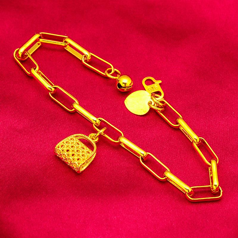 24K Gold filled Women's Fashion Bracelet (L063) with Unique Charm Copper Fashionable Design for Various Occasions Wholesale Option