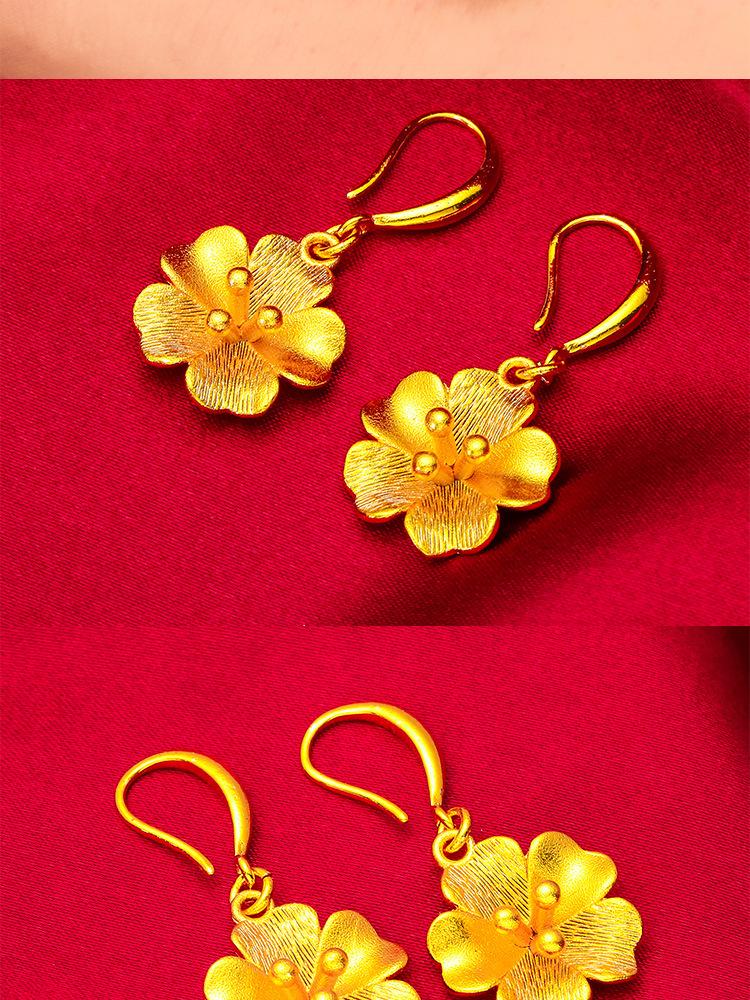 Gold Filled Women's Frosted Earrings Flower New Trendy Earrings Female Small Flower Earrings Wholesale Earrings for Women
