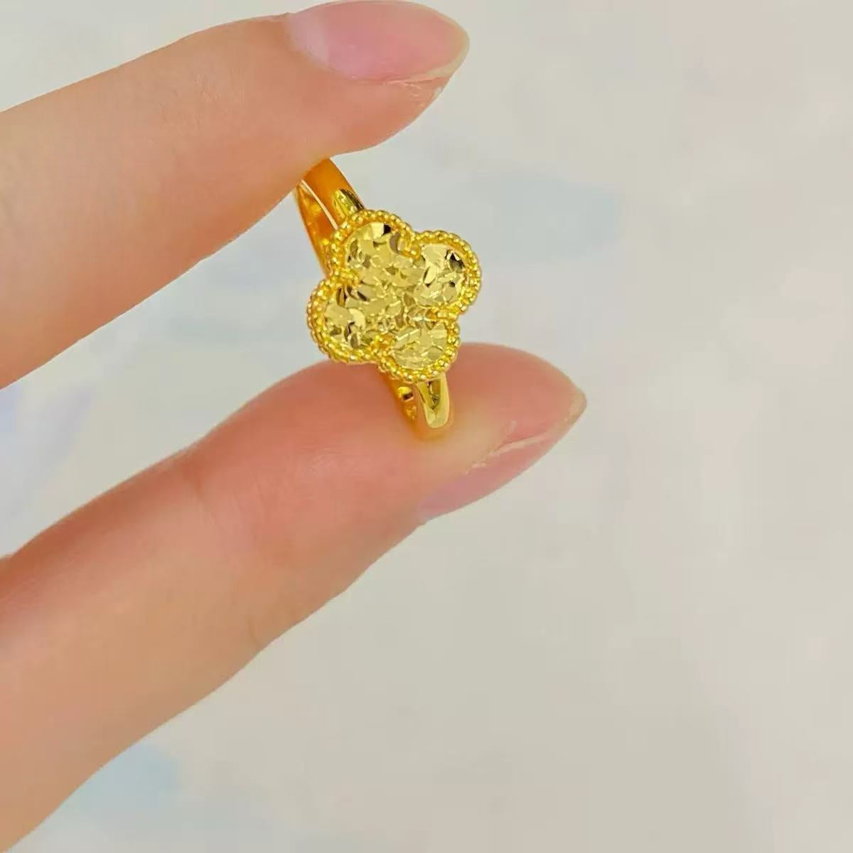 Gold Shop Ancient Method Gold Filled Floral Multi-style Rings Copper Gold-filled Niche Design Fashion Versatile Rings