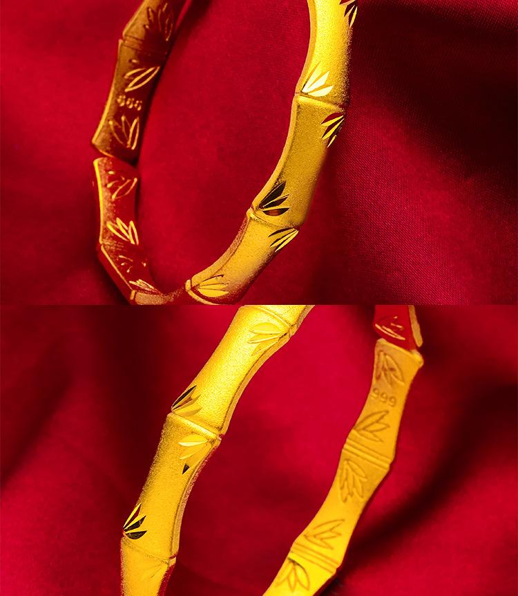New Wholesale Lucky Bamboo Knot Bracelet Gold Filled Open Bamboo Bracelet for Women Imitation Gold Jewelry Bracelet Wholesale