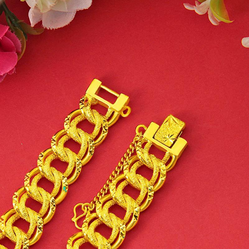 Gold-Plated Men's 15MM Wide Super Dominant Watch Chain & Bracelet Vietnam Gold-Plated Wealth Jewelry for Fashion OL Style