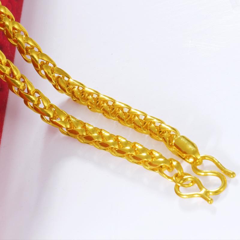 24K Gold Filled High Imitation Gold Braided Horsewhip Necklace Vietnam Gold Plated Alloy Chain 60CM Length Wholesale Jewelry 6mm wigth (L127) Vintage Cross Pendant with Rotatable Crown evry jewel gold unique design