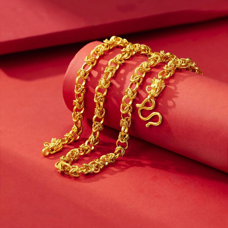 Fireproof Non-Fading Gold-Plated Faucet Series Necklace Bracelet Same Style Braided Necklace Bold Dragon Bone Chain