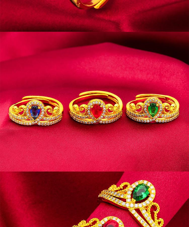 Gold Filled Jewelry Vietnam Gold Filled Women's Various Open Green Red Rings Women's Gold Filled Rings Gold Filled dainty ring (L119) unique design
