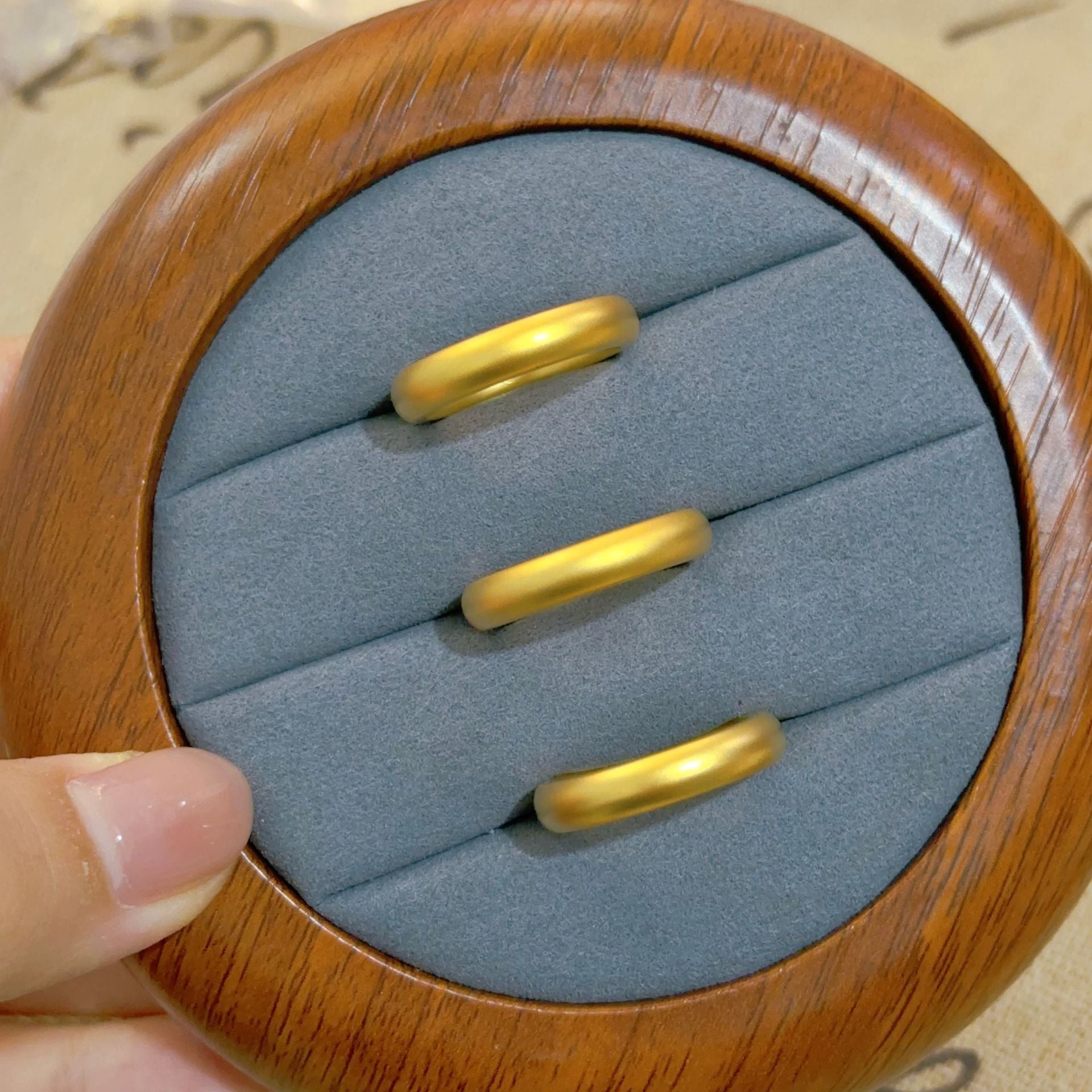 Gold Filled Premium Pearl Nickel Ancient Method Plain Ring Gold Store Same Style Plain Band Ring Imitation Gold High-Quality Texture Direct Supply