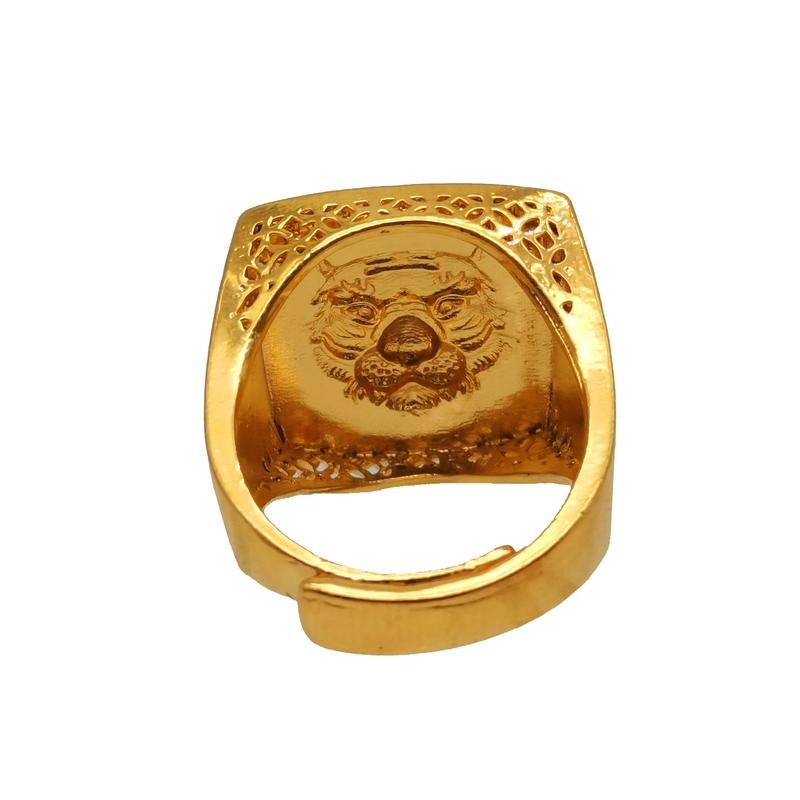 Men's Tiger Ring Brass Gold-filled Version Adjustable Imitation Gold Jewelry Tiger Face Domineering Men's Adjustable Ring Wholesale dainty ring