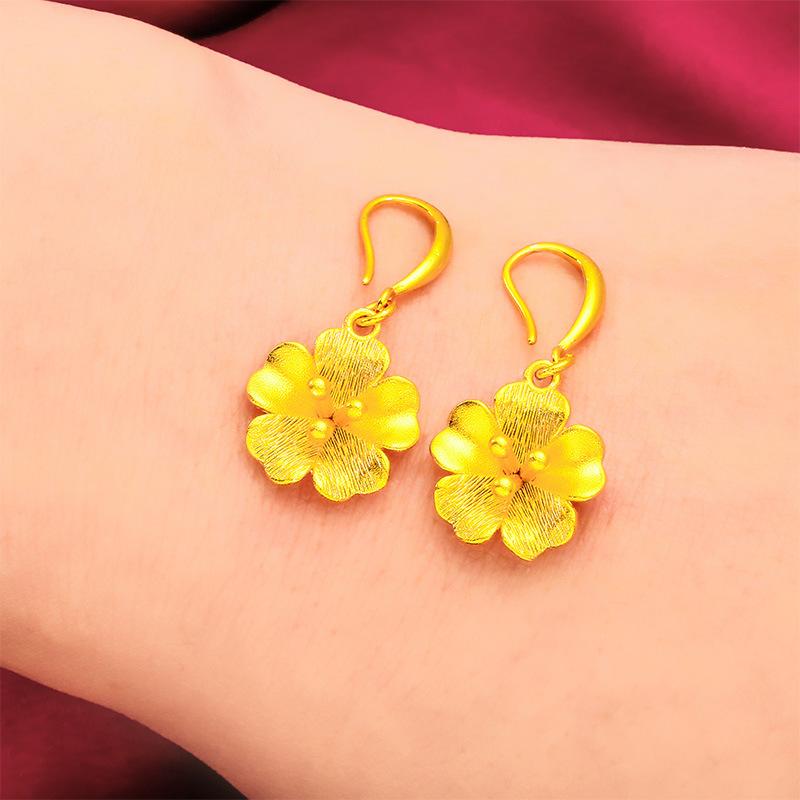 Gold Filled Women's Frosted Earrings Flower New Trendy Earrings Female Small Flower Earrings Wholesale Earrings for Women