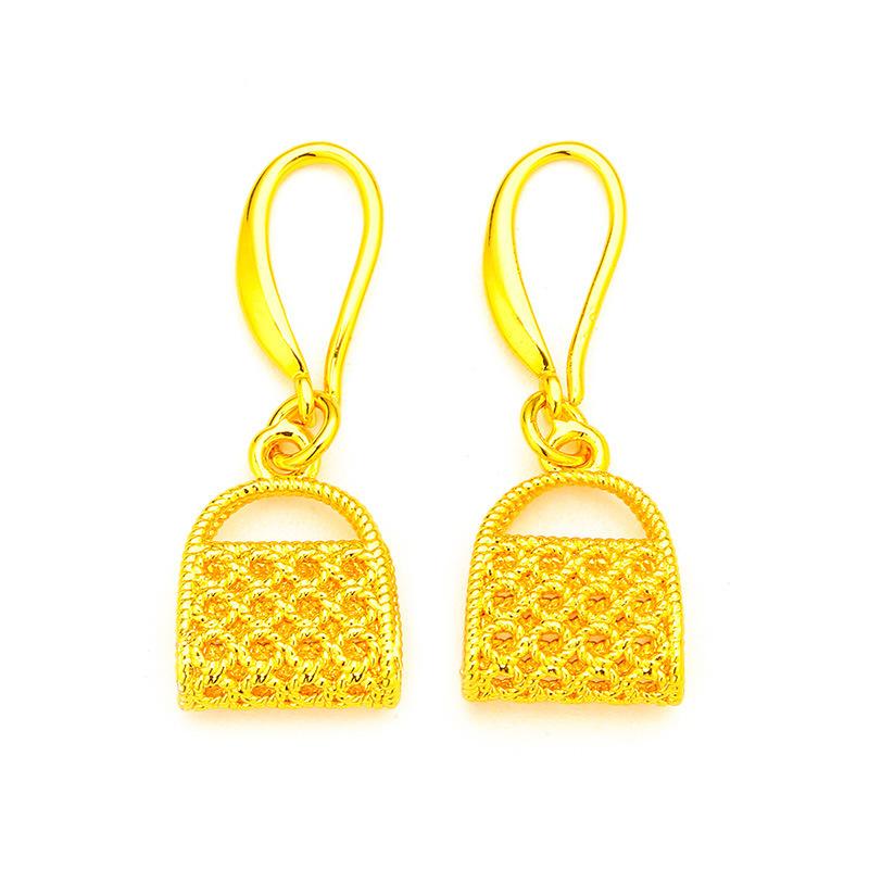 Gold Filled Women's Fashion Earrings(L088) Bag Earrings Gold Filled Jewelry Coin Earrings Original Design Versatile Accessories for Various Settings