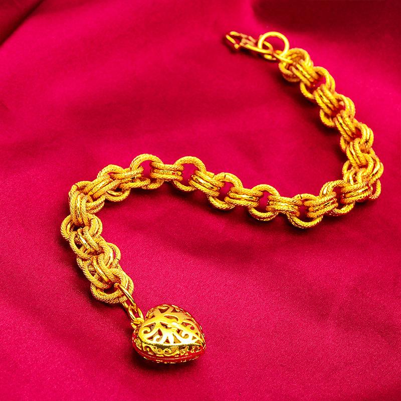 Gold Filled Women's Heart Bracelet Female Large Heart Bracelet Wholesale Heart Bracelet for Men Unique Design Daily Gift (L129)