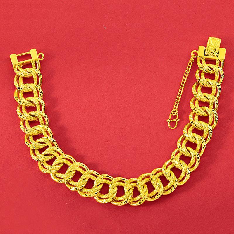 Gold-Plated Men's 15MM Wide Super Dominant Watch Chain & Bracelet Vietnam Gold-Plated Wealth Jewelry for Fashion OL Style