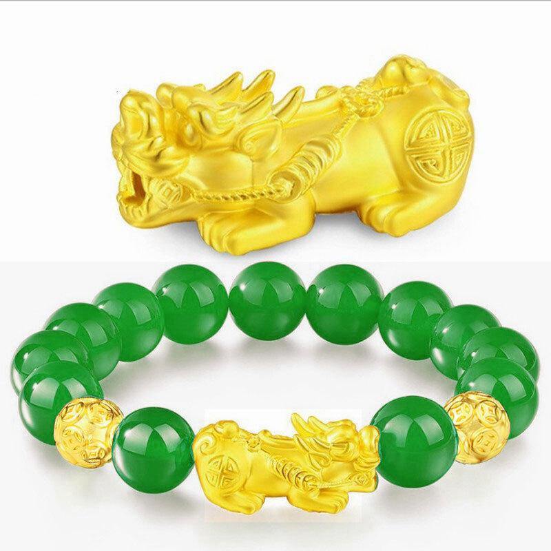 Money Attraction Bracelet Wholesale Gold Filled Pixiu Bracelet for Men and Women, Gold Color 999 Red Agate Small Pixiu Obsidian Bracelet high  appearance  bracelet high quality fashion jewelry unique design halloween holiday