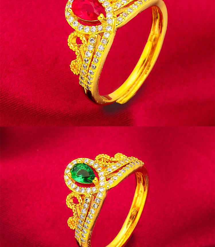 Gold Filled Jewelry Vietnam Gold Filled Women's Various Open Green Red Rings Women's Gold Filled Rings Gold Filled dainty ring (L119) unique design