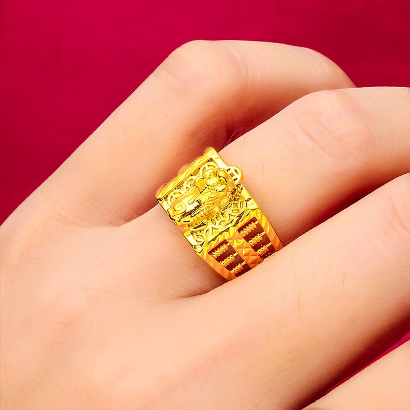 money attraction ring Gold Filled Men's Domineering Coin Pixiu Ring 24K Pixiu Design Copper Material for Live Streaming & Dropshipping Jewelry L105 daily gift birthday gift unique design