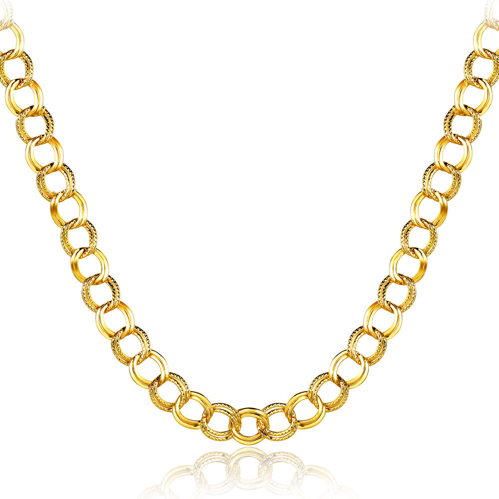 Jewelry Factory Direct Sale Double Woven Chain 18K Gold Chain Jewelry Wholesale Pendant Necklace And Bracelet