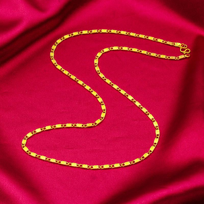 Gold Filled Wide Edge 60cm Long Necklace Boss Braided Caterpillar Necklace Wholesale Jewelry
