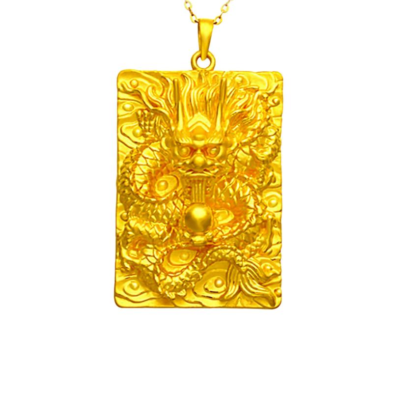 24K Gold Filled Thick Gold Filled Dragon Brand Pendant (L108) Men's Jewelry Domineering Vietnamese Gold Plated Auspicious Domineering Dragon Head Large Pendant Internet Celebrity Style Copper Crafted with Attention to Detail
