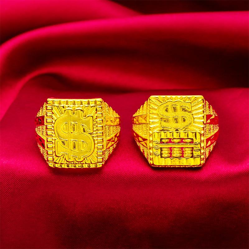 Money Attraction Ring Gold Filled Men's Bold Open Abacus Fashion Large Jewelry Wholesale Handmade Wedding Copper Finish L087 unique design