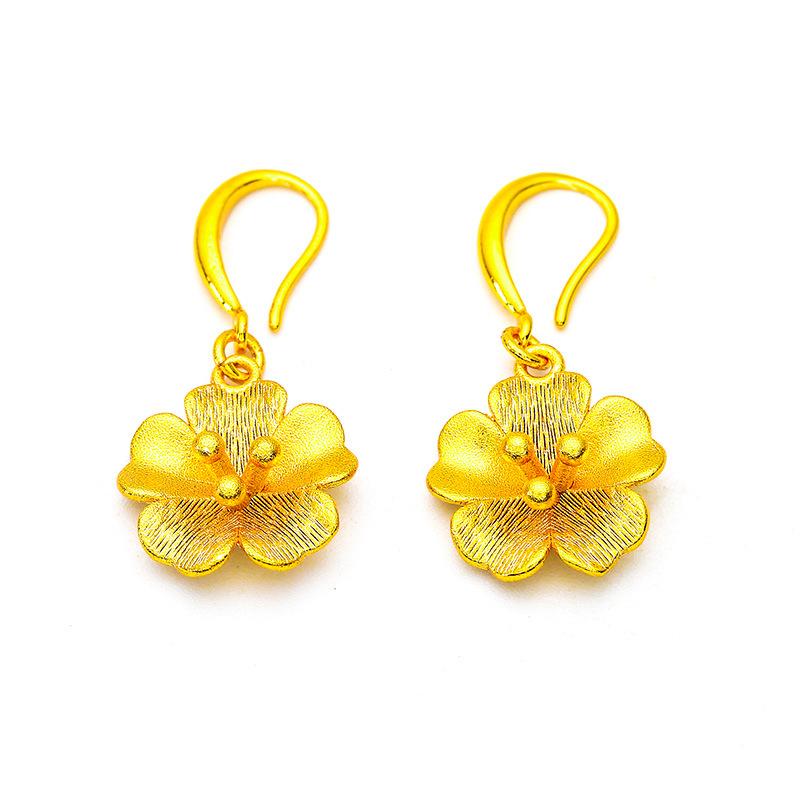 Gold Filled Women's Frosted Earrings Flower New Trendy Earrings Female Small Flower Earrings Wholesale Earrings for Women