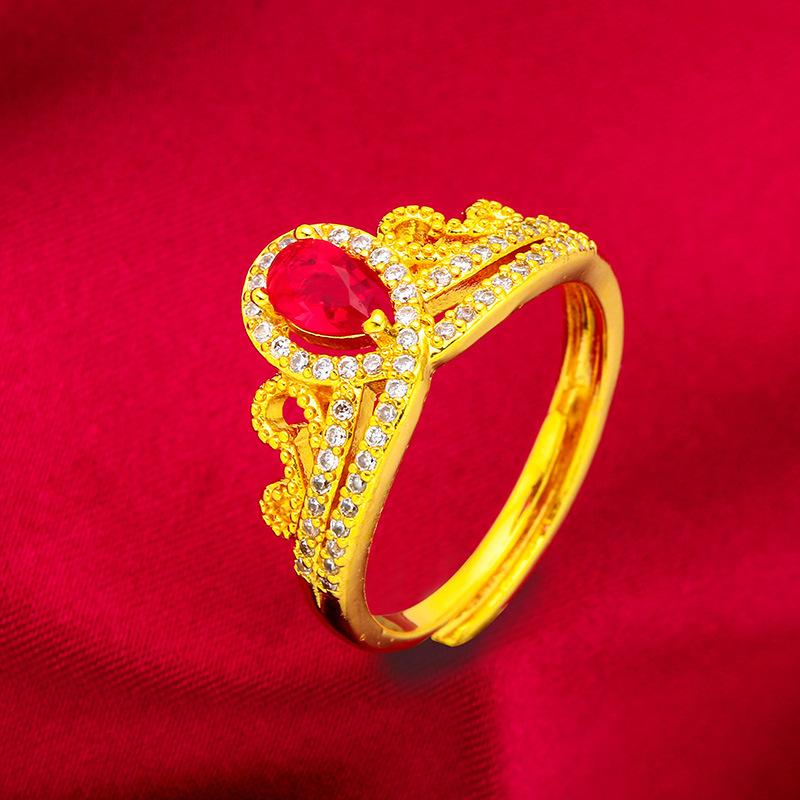 Gold Filled Jewelry Vietnam Gold Filled Women's Various Open Green Red Rings Women's Gold Filled Rings Gold Filled dainty ring (L119) unique design